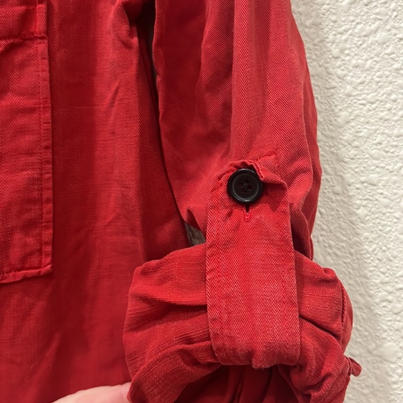 Zara Premium Denim Collection Red Button Up - Picture 5 of 5